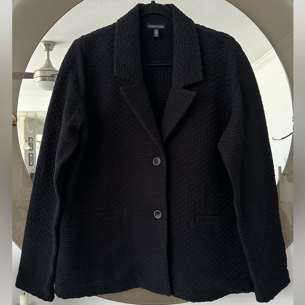 Eileen Fisher Textured Black Blazer Jacket